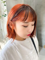 テトヘアー(teto hair) オレンジ　個性的カラー　デザイン　ローライト　派手カラー