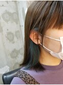 インナーカラー　水色