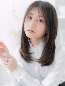 カバーヘア 上尾西口店(COVER HAIR) 黒髪グレージュセンターパートエアストレートa上尾20代30代40代