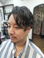 バーバーオオキ(Barber Ohki)&nbsp;センターパートスパイラルパーマ