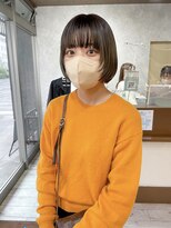 ミニム ヘアー(minim hair)&nbsp;【minim×高橋】ぷつっとボブ×顔まわりレイヤー×オリーブ