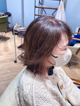 カシータ ヘア リゾート イオンモール熱田店(Casita hair resort) イヤリングカラー×インナーカラー×コーラルピンク×切りっぱ