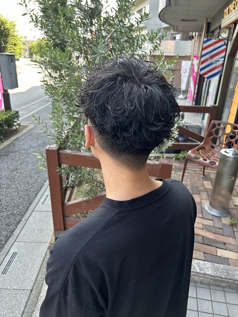 MEN’S HAIRハイライトマッシュパーマ〈理容室〉東浦和メンズ