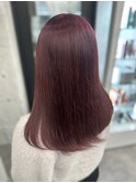 艶カラー/カシスピンク/髪質改善/ストレート/大人ガーリー