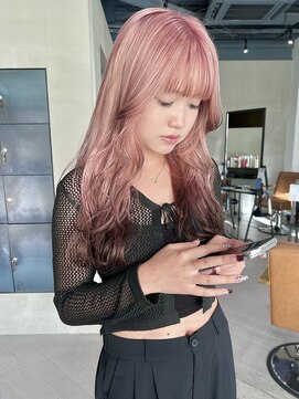 ヘアー アイス ルーチェ(HAIR ICI LUCE) ピンクベージュ/レイヤーカット/ロングウルフ/城倉