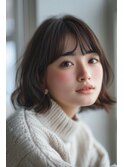 切りっぱなしボブ白髪ぼかしハイライト20代30代40代竹ノ塚西新井