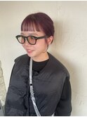 ワイドバング+暖色カラー