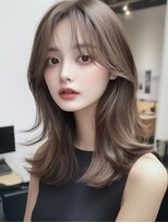 レヴ 草加店(LEV.)&nbsp;前髪アンブレラカラーこなれミディイメチェンウェーブパーマ