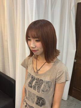 スイート ヘアデザイン(Suite HAIR DESIGN) オレンジブラウン×切りっぱなしボブ