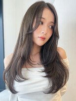 アイティーバイアルバム 下北沢店(IT by ALBUM)&nbsp;顔周りレイヤーロング韓国ヘア暗めカラー_F30407