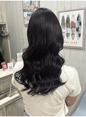 セミロング×ダークブラウン