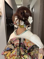 ポノ(po_no) リボンアレンジリボンヘアカチモリ成人式振袖着付けヘアセット