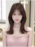 韓国風レイヤーカット/マロンブラウン/透明感カラー