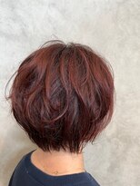 オーガニック ヘアサロン クスクス(organic hair salon kusu kusu)&nbsp;抜け感ボブ×チェリーレッド