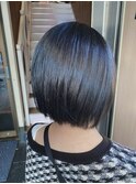 暗髪カラー×ブルーブラック
