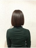 切りぱなしボブ×ブラウンカラー