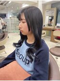 ブリーチ一回ネイビーカラー