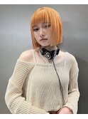 オレンジ×ボブカット