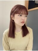 小川/ブリーチなしwカラーピンクラベンダーミディアムストレート