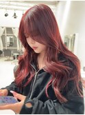 ロングレイヤー/チェリーブラウン/美髪
