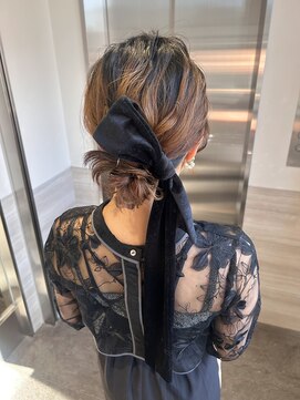 カチモリヘア/シニヨン/結婚式/参列/お呼ばれヘア/栄ヘアセット