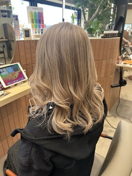 ヘアーザラブズラフズ オーガニカ 北九州(HAIR THE LOVES LAUGHS ORGANICA) ダブルカラー ミルクティベージュ