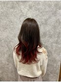 グラデーションカラー×ブラウン×レッド