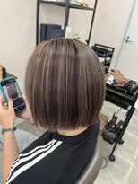 バセット バイ アルター 鎌取店(basset by aL-ter)&nbsp;ミルクティーブロンド/ダークブルー/デジタルパーマ/鎌取