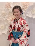編み込みサイドアップ