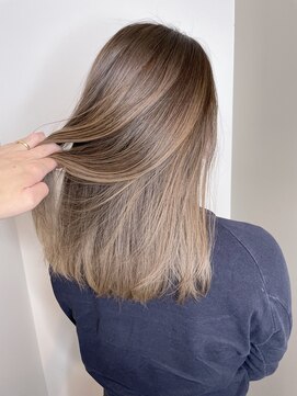 ナンバー(number+) 透明感カラー★ダブルカラーブリーチミルクティーベージュ