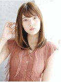 おろし流し前髪のワンカールスタイル