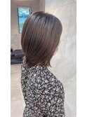 *グレージュカラー ボブウルフ黒髪ココアベージュ外ハネ愛され*