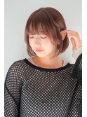 ワンカール内巻きショートボブ大人ショート小顔カット<原宿>