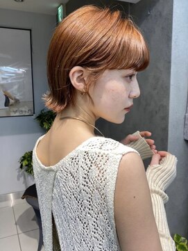 ヴェイン 渋谷(vain) オレンジブラウン×フルバング 外ハネボブ♪