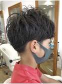 MEN'S HAIR  センターパート　ツイストスパイラル　コンマヘア