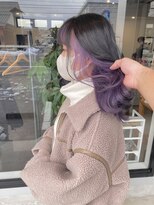 ナンバー 竪町(number+)&nbsp;20代30代シースルーバングラベンダーベージュインナーカラー