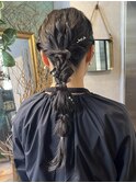 ヘアセット/ヘアアレンジ/お呼ばれヘア/編み下ろしアレンジ/渋谷