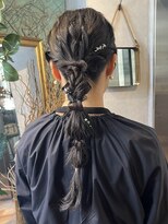 ヘアセット/ヘアアレンジ/お呼ばれヘア/編み下ろしアレンジ/渋谷