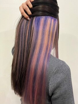 イーストハムアール(EAST HAM r) インナーカラー/オレンジ×パープル