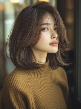 アルトリスト(Altruist Aging×HAIR&SPA) ★ダークアッシュ大人ガーリーボブ着物ミディアムレイヤーカット