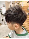 【キッズカット】メンズアップバングでワイルド系ツーブロック