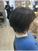 20代30代40代小顔ひし形大人ボブベージュハイライトカラー