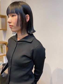 エンター 天神店(ENTER) 切りっぱなしミディ/黒髪/レイヤー/ENTER 天神店