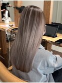 バレイヤージュグレージュハイライトダブルカラーケアブリーチ