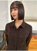 切りっぱなしボブミニボブ大人ボブ透明感カラー艶カラー