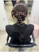 ヘアセット お呼ばれヘア カチモリヘア タイトアレンジ 
