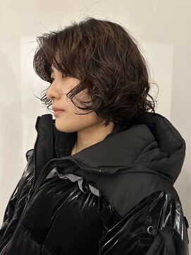 ボブパーマ黒髪ボブパーマレイヤーパーマ