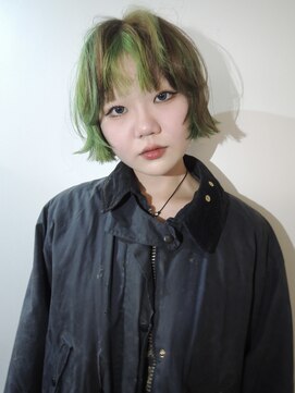 ゾーイ(ZOEY) 今泉 ボブヘア ボブ ブリーチなしダブルカラー パーマ