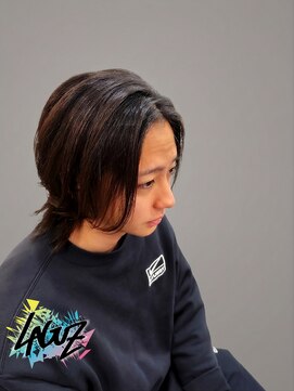 ラグズ 茅ヶ崎(LAGUZ) 【メンズ】かきあげソフトミディアムウルフ 茅ヶ崎