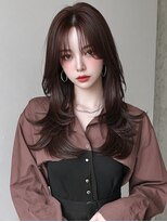 サロンドアイ(salon de i)&nbsp;韓国ロングレイヤー × カシスブラウン